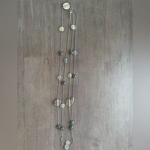 EUC Faux Silver 2-tone Necklace 29” or 15”